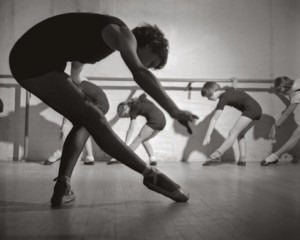 Ballet class for young dancers