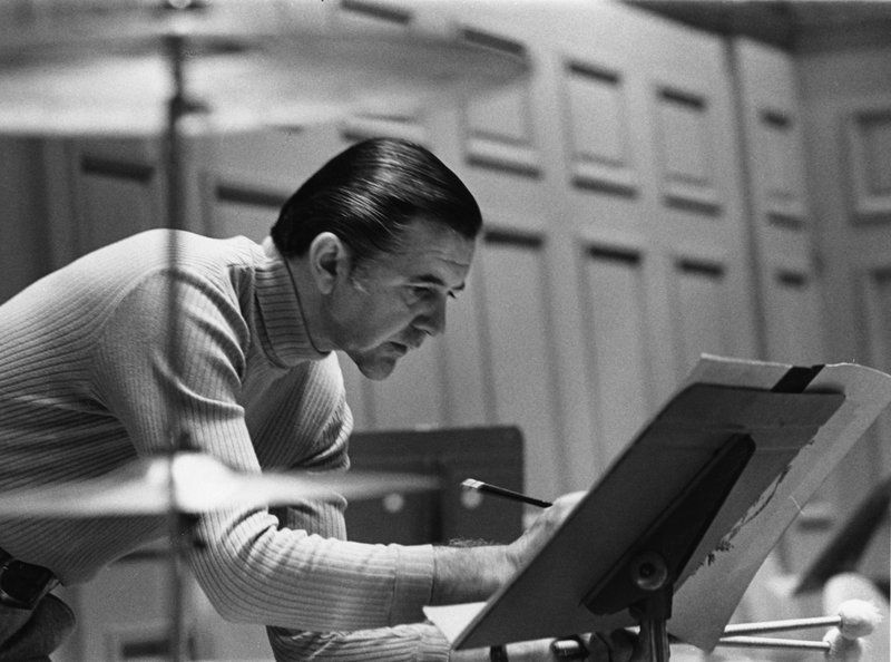 Circa 1974: a photo of Vic Firth, the former principal timpanist of the Boston Symphony Orchestra and a leader among percussion equipment manufacturers