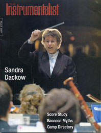 Sandra Dackow on the cover of The Instrumentalist