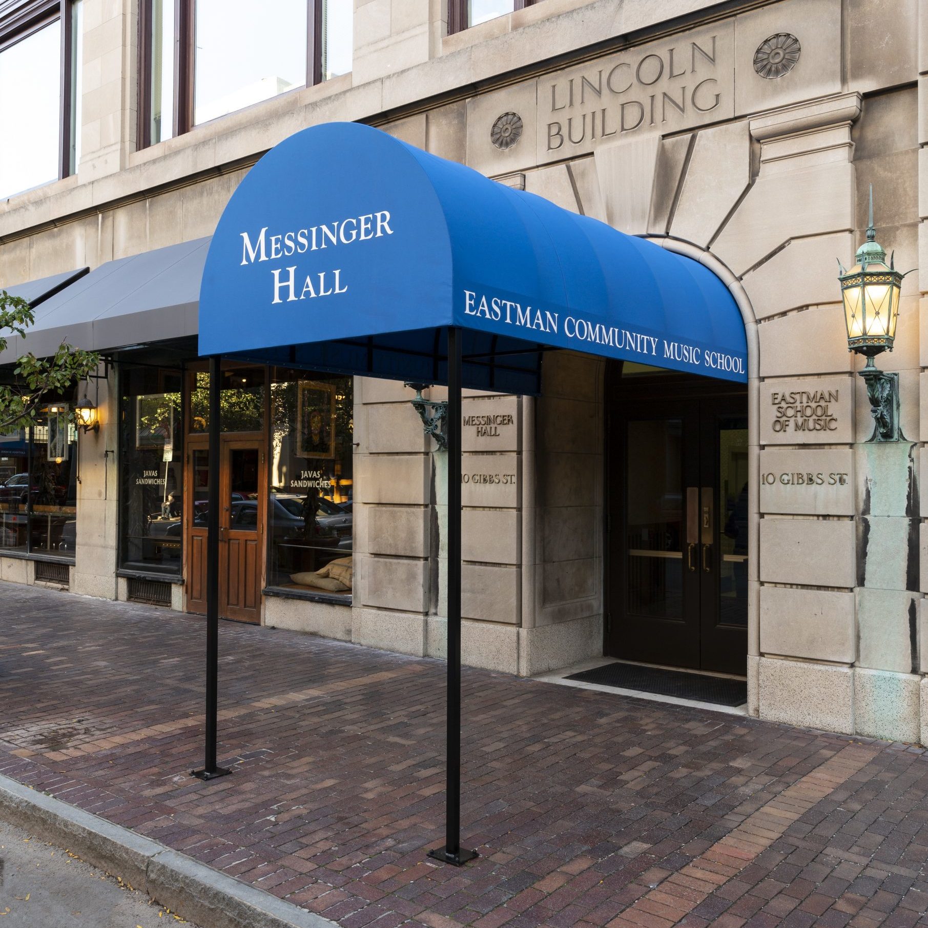 Messinger Hall door with Awning