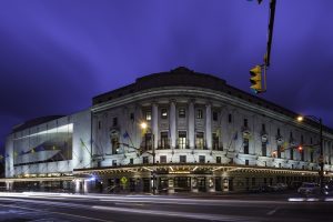 Exterior of University of Rochester Eastman School of Music's Eastman Theatre is pictured during Meliora Weekend October 9, 2015.  // photo by J. Adam Fenster / University of Rochester