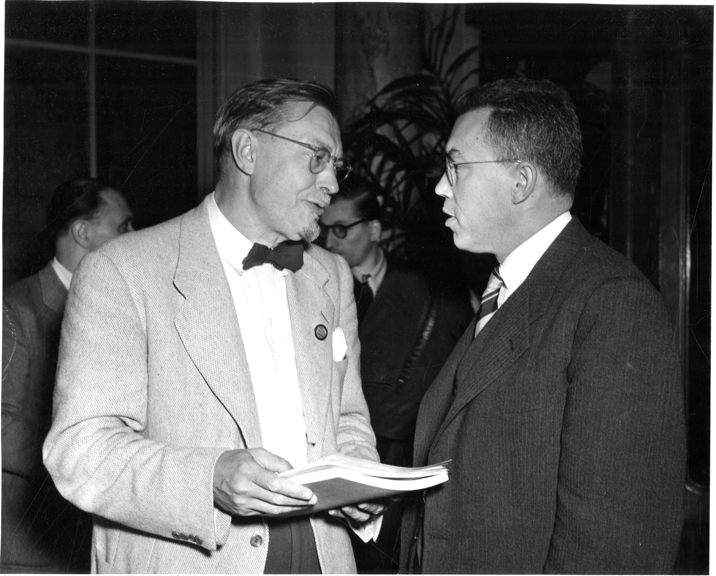 Dr. Howard Hanson (U.S.A) and Dr. L. H. Correa d’Azevedo (Brazil). UNESCO Fourth General Conference, Paris, September 19th/October 5th, 1949. Photo by the United States Information Service. Howard Hanson Collection.