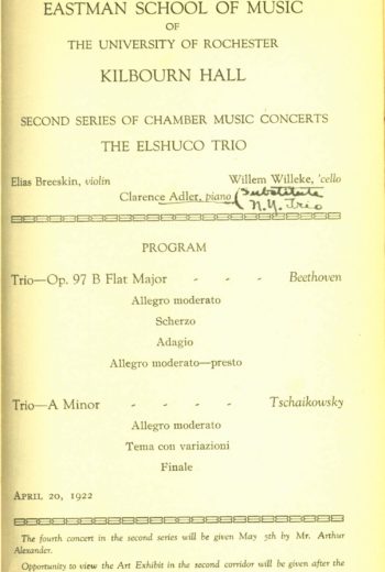 1922 20 April Elshuco Trio 1922 20 April Elshuco Trio