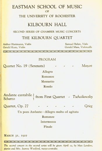 1922 March 31 Kilbourn Quartet