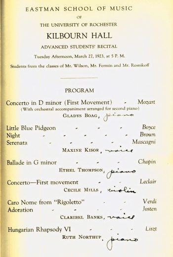 1923 March 27 Advanced students recital