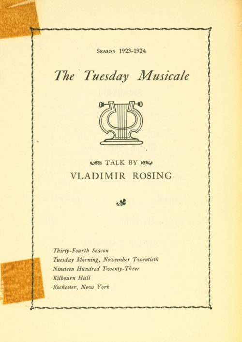 1923 November 20 The Tuesday Musicale page 1 1923 November 20 The Tuesday Musicale page 1