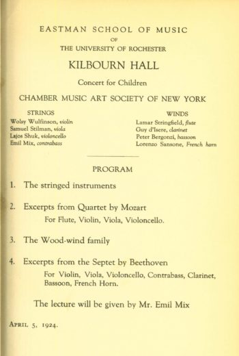 1924 April 5 Concert for children 1924 April 5 Concert for children