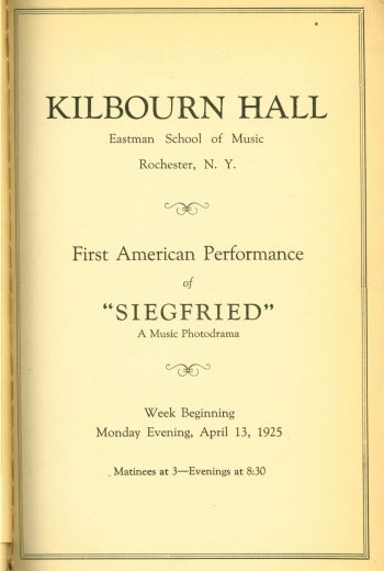 1925 April 13 1st American performance of Siegfried_Page_1