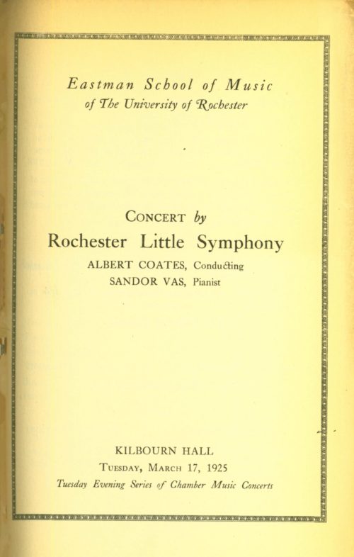 1925 March 17 Rochester Little Symphony page 1 1925 March 17 Rochester Little Symphony page 1