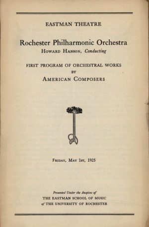 1925 May 1 Rochester Philharmonic Orchestra First Program of Orchestral Works by American Composers_Page_1