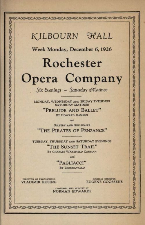 1926 December 6 Rochester Opera Company_Page_1