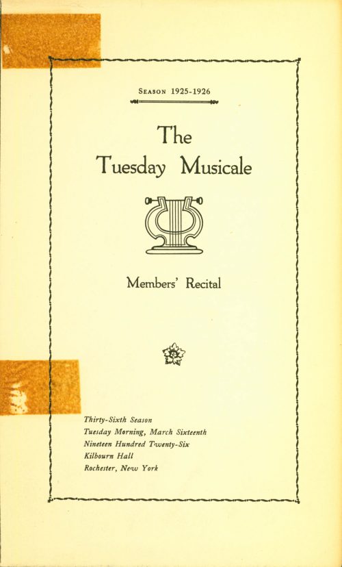 1926 March 16 The Tuesday Musicale Members Recital page 1