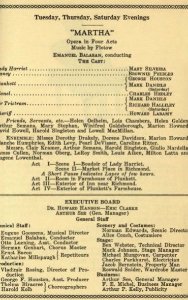1926 November 1 Rochester Opera Company program page 3 Printed program for the week-long engagement in Kilbourn Hall, promoting the American premiere of Mozart’s opera The Abduction from the Seraglio