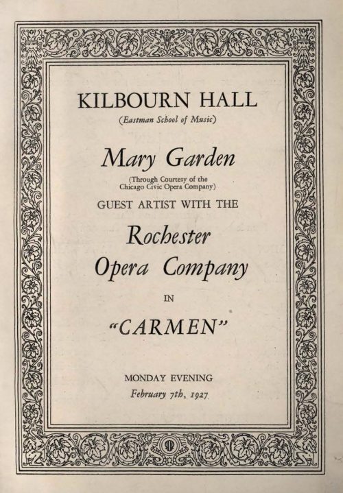 1927 February 7 Rochester Opera Company Carmen page 1