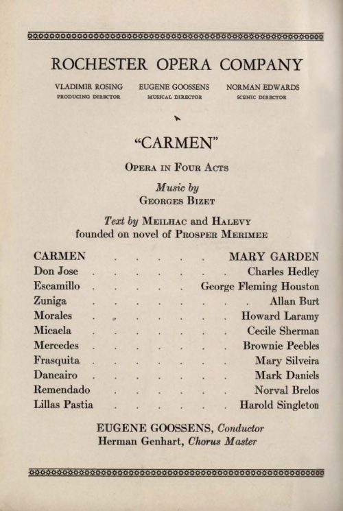 1927 February 7 Rochester Opera Company Carmen page 2