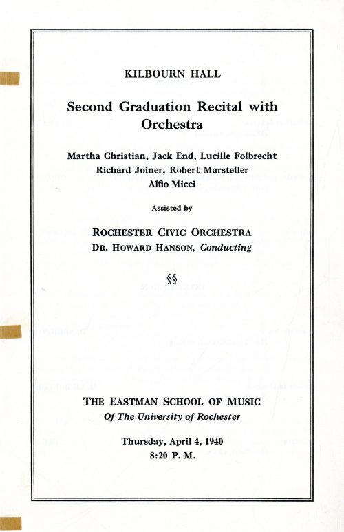 1940 April 4 Graduation recital with orchestra page 1