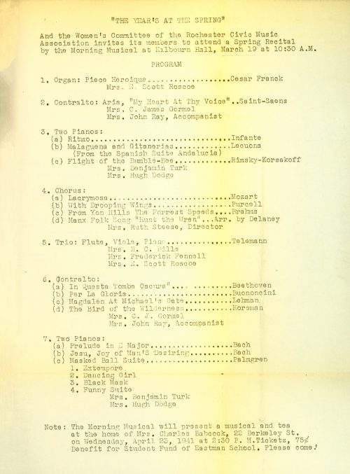 1941 March 19 Womens Committee of ROC Civic Music