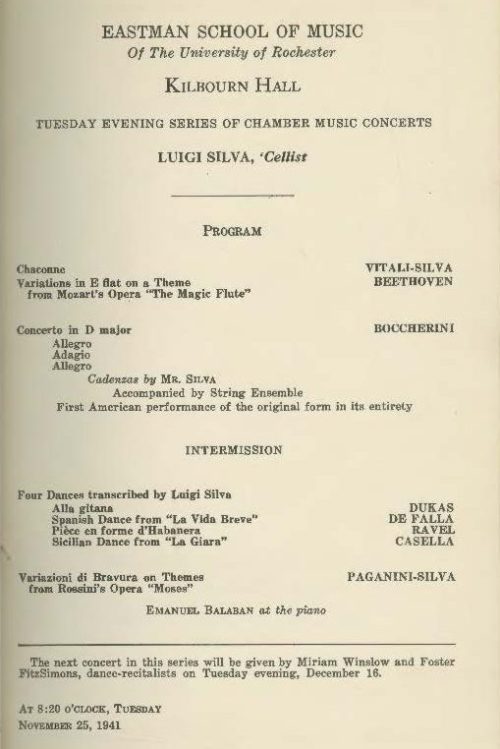 1941 November 25 Luigi Silva Cello 1941 November 25 Luigi Silva Cello