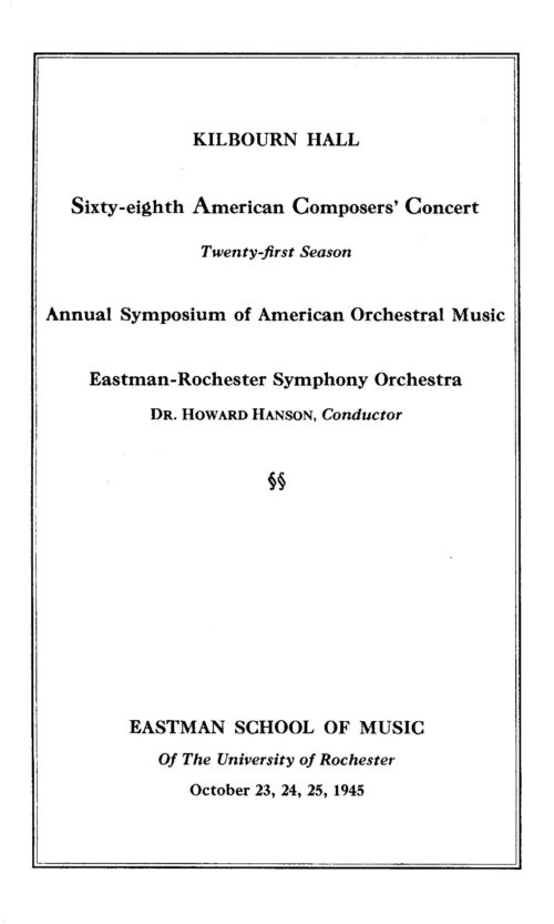 1945 October 23-25 Sixty Eigth American Compoder's Concert, Twenty First Season_Page_1 1945 October 23-25 Sixty Eigth American Compoder's Concert, Twenty First Season_Page_1