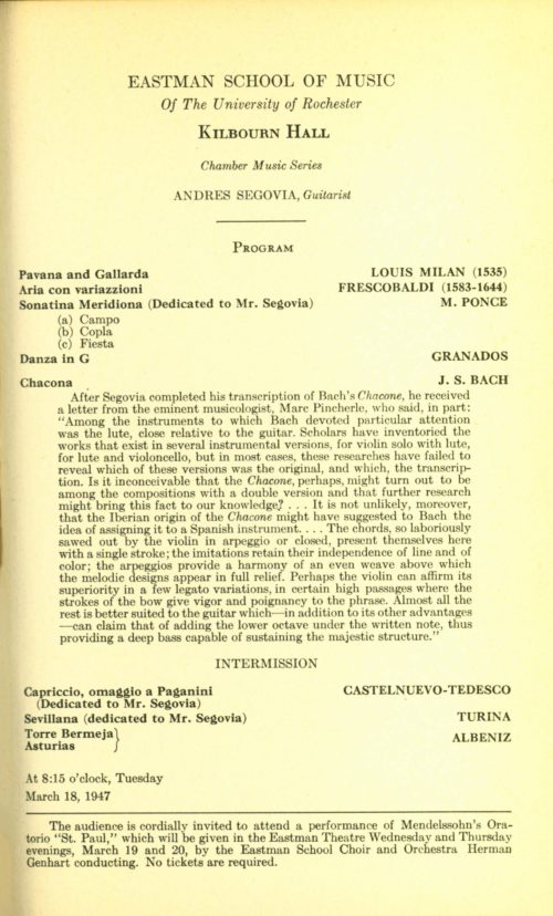 1947 March 18 Andres Segovia guitar 1947 March 18 Andres Segovia guitar