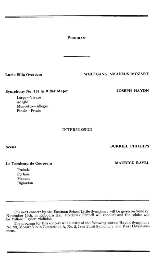 1947 October 19 First Concert of the Year, Eastman School Little Symphony_Page_2 1947 October 19 First Concert of the Year, Eastman School Little Symphony_Page_2
