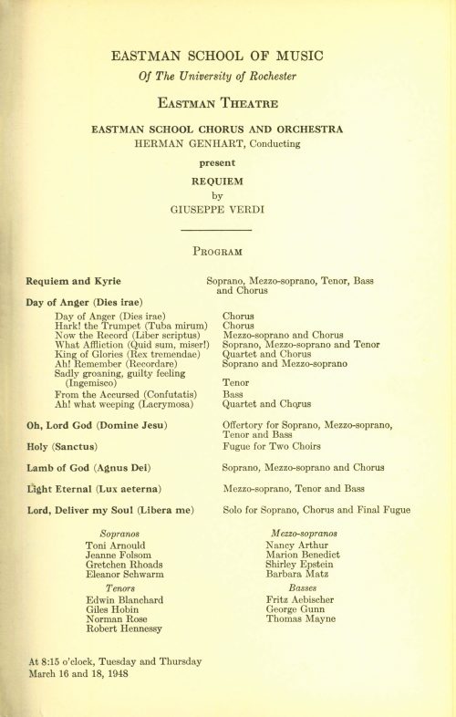1948 March 16 Verdi Requiem
