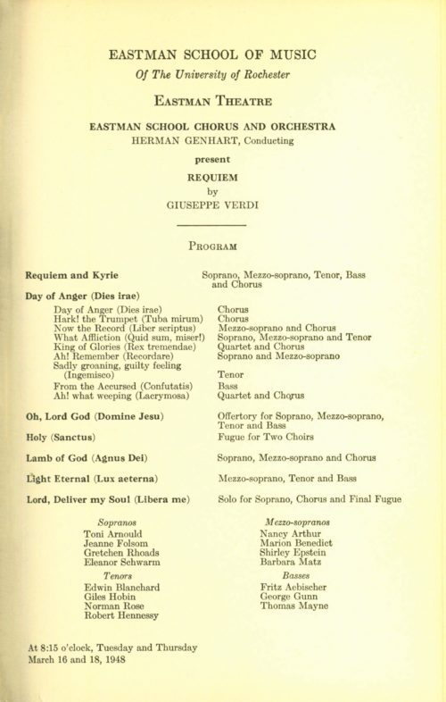 1948 March 16 Verdi Requiem 1948 March 16 Verdi Requiem