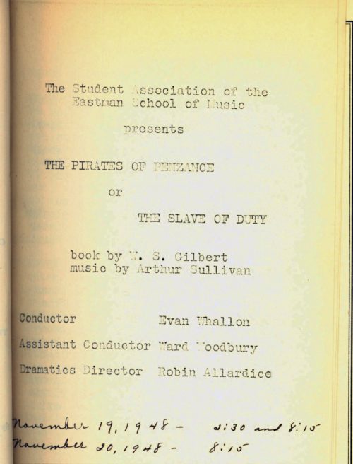 1948 November 19 The Pirates of Penzance page 1 1948 November 19 The Pirates of Penzance page 1