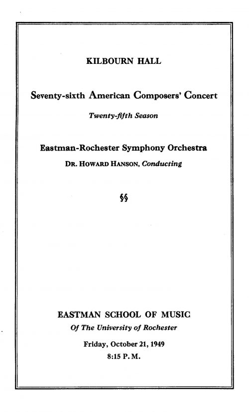 1949 October 21 Seventy-Sixth American Composer's Concert, Twenty Fifth Season_Page_1