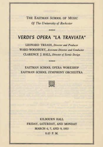 1953 March 6, 7, and 9 Eastman Opera Workshop La Traviata page 1