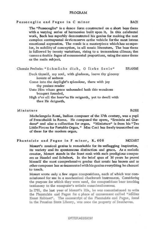 1954 November 8 Claire Coci Organ_Page_2 1954 November 8 Claire Coci Organ_Page_2