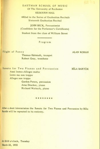 1955 March 22 John Beck degree recital