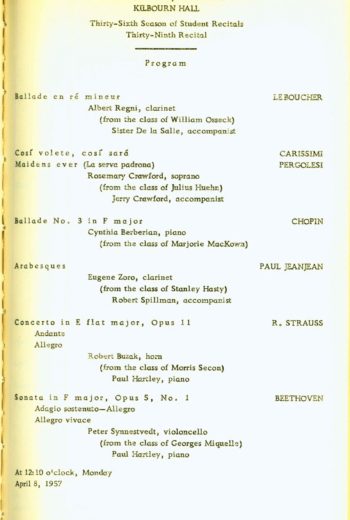 1957 April 8 Albert Regni in recital 1957 April 8 Albert Regni in recital