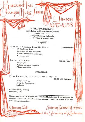 1958 February 4 Eastman String Quartet