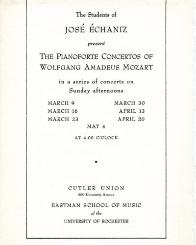 1958 Mozart Concerto series program page 1 1958 Mozart Concerto series program page 1