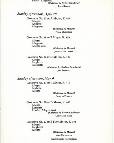 1958 Mozart Concerto series program page 4 1958 Mozart Concerto series program page 4