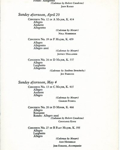 1958 Mozart Concerto series program page 4
