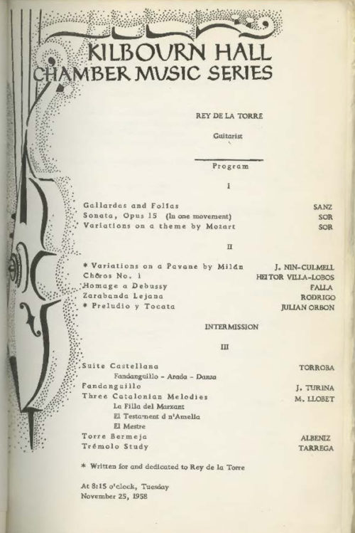 1958 November 25 Ray de la Torre Guitar 1958 November 25 Ray de la Torre Guitar