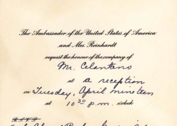 1960 April 19 Invitation to Ambassador's reception