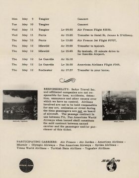 1960 Eastman String Quartet tour itinerary page 5