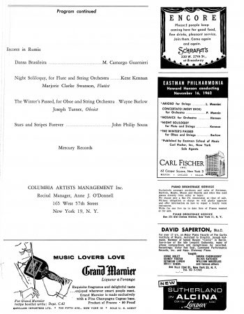1962 November 16 Eastman Philharmonia at Carnegie Hall page 4