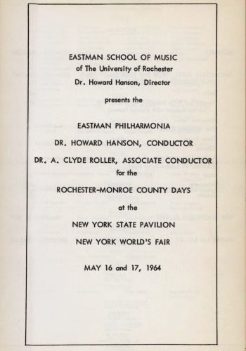 1964 May 16 and 17 Eastman Philharmonia page 1