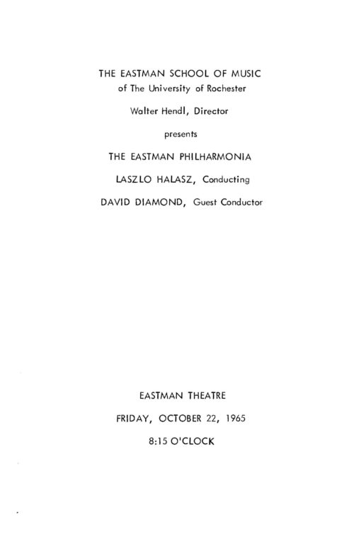 1965 October 22 Eastman Philharmonia with David Diamond guest conducting_Page_1 1965 October 22 Eastman Philharmonia with David Diamond guest conducting_Page_1
