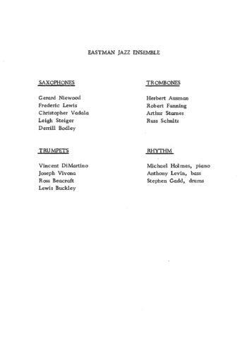 1967 November 28 Eastman Jazz Ensemble_Pgae 2 1967 November 28 Eastman Jazz Ensemble_Pg 2