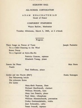 1968 March 5 Aram Khachaturian All-School Convocation