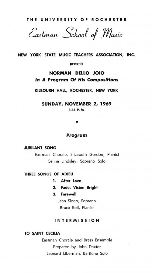 1969 November 2 Norman Dello Joio Concert