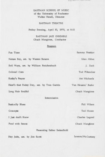 1970 April 10 Eastman Jazz Ensemble_Page_1 1970 April 10 Eastman Jazz Ensemble_Page_1