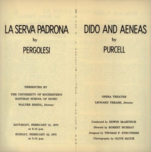 1970 February 21 La Serva Padrona and Dido and Aeneas page 1