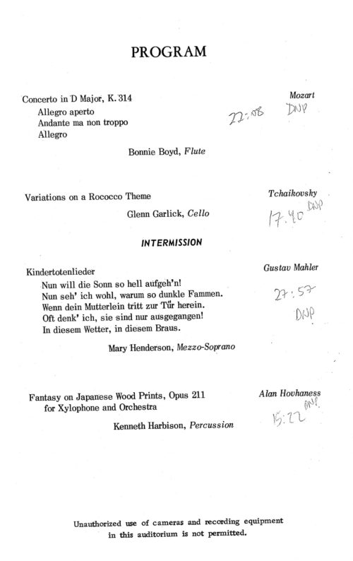 1970 October 26 First Graduation Concert with Orchestra Bonnie Boyd Flute_Page_2 1970 October 26 First Graduation Concert with Orchestra Bonnie Boyd Flute_Page_2