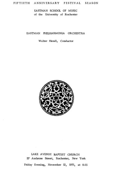1971 November 12 Eastman Philharmonia Orchestra_Page_1 1971 November 12 Eastman Philharmonia Orchestra_Page_1